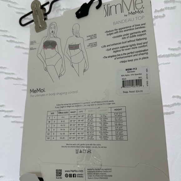 MeMoi Black Bandeau Shapewear Top - Picture 3 of 3